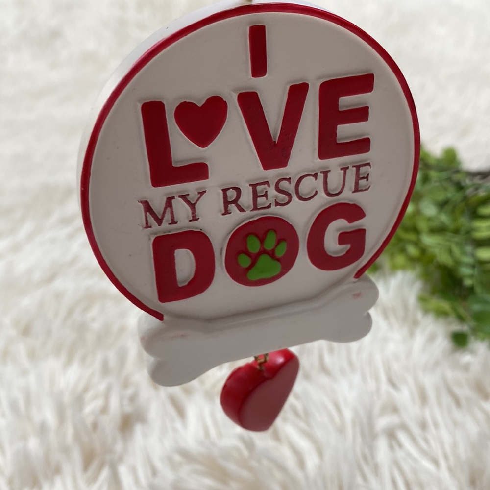 🎉HP🎉 Kurt S. Adler Rescue Dog Ornaments Set 2 💗 White & Red - Picture 6 of 12
